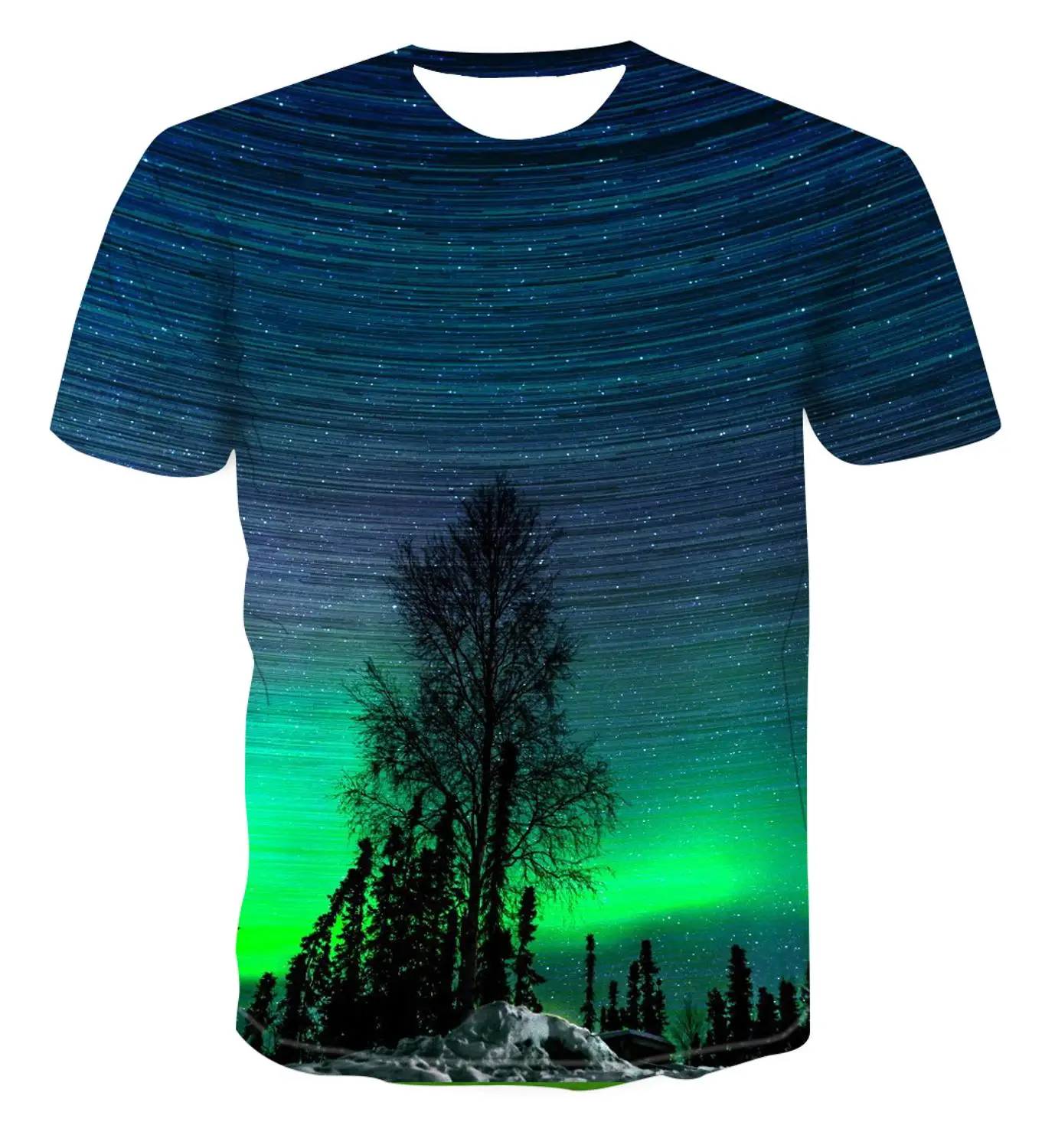 

Astroworld Natural Starry Night Sky Men's t-shirts tree under starry sky 3D print Fashion T-shirt Casual Top oversized t shirt