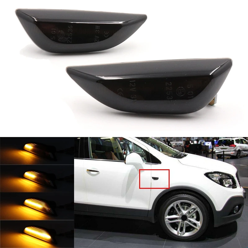 

Автомобильный Динамический светодиодный поворотный сигнал, боковой габаритный фсветильник рь для Opel Mokka X Chevrolet Trax 2013-2019