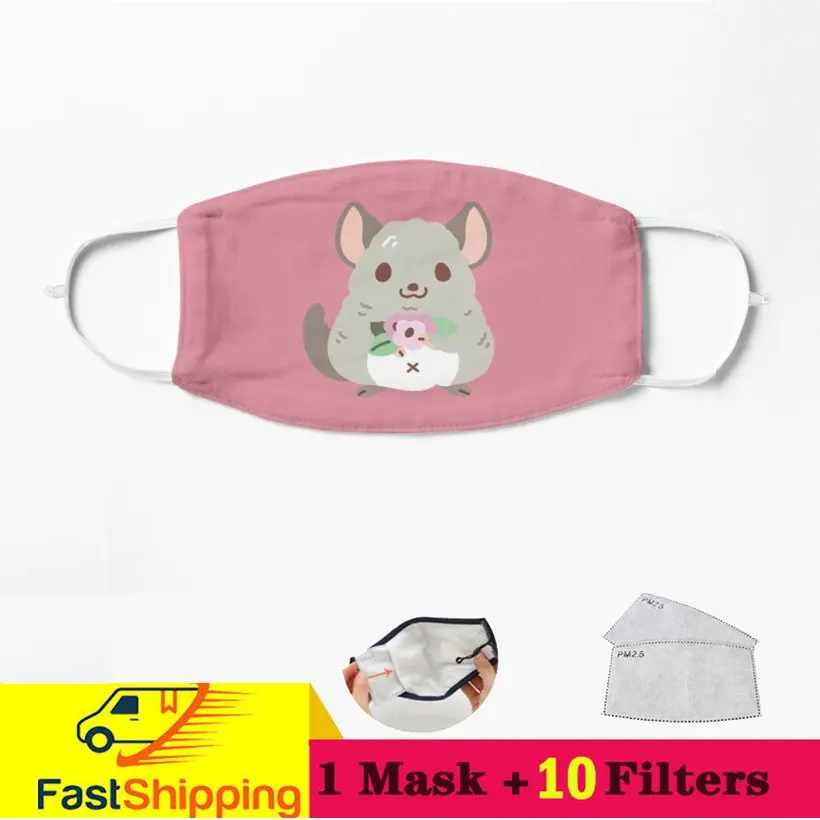 

Маска унисекс из хлопка с изображением шиншиллы и цветов, планеты Ленивца, императора, пингвина, цыплят