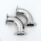 Гигиенические фитинги для труб с наружным диаметром 19-102 мм, под углом 90 градусов, из нержавеющей стали 304