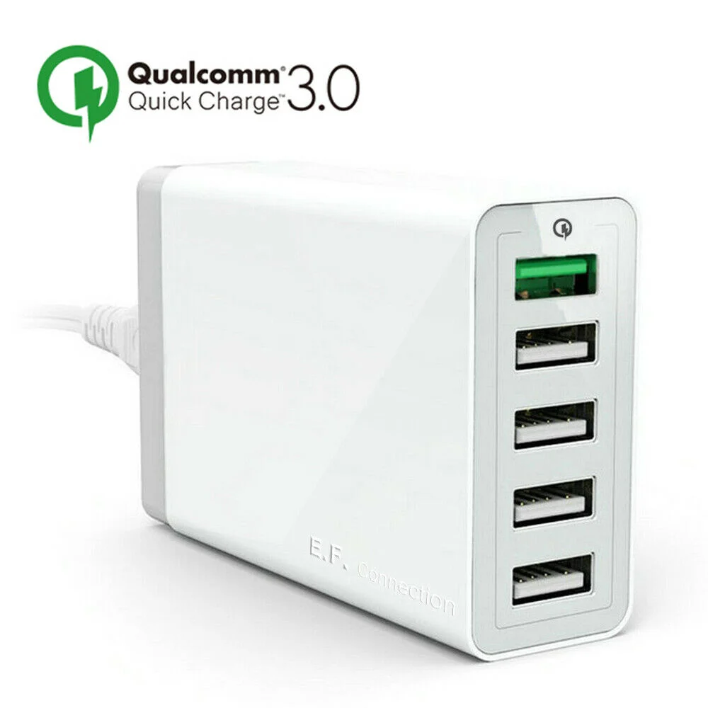 

For Chargeur Rapide USB 5 Ports Adaptateur Prise Mural Universel Quick Charge 3.0