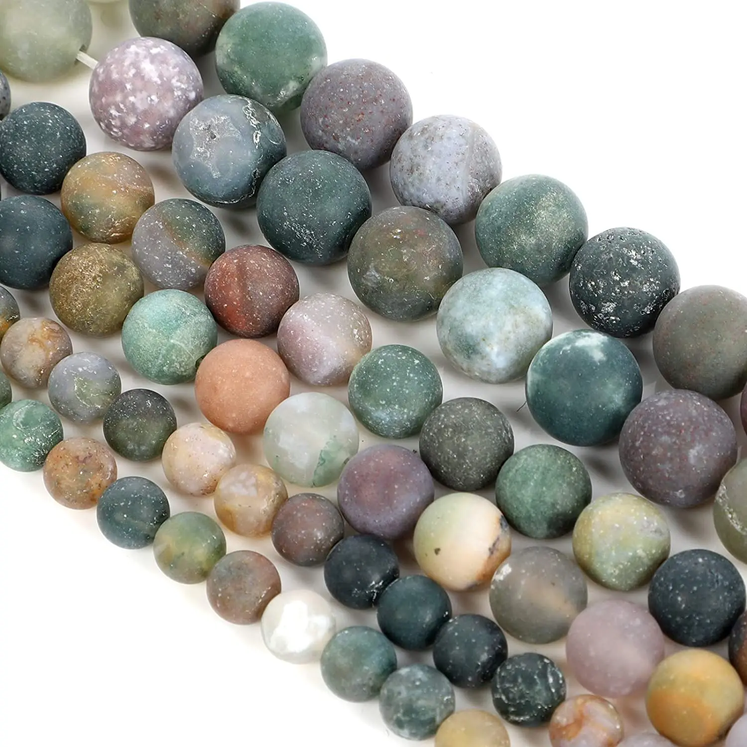 

LW003 and 6/8/10mm Natural Stone Beads, Frosting India agate Gem Strand, Round Loose Beads for Jewelry Making,DIY Making