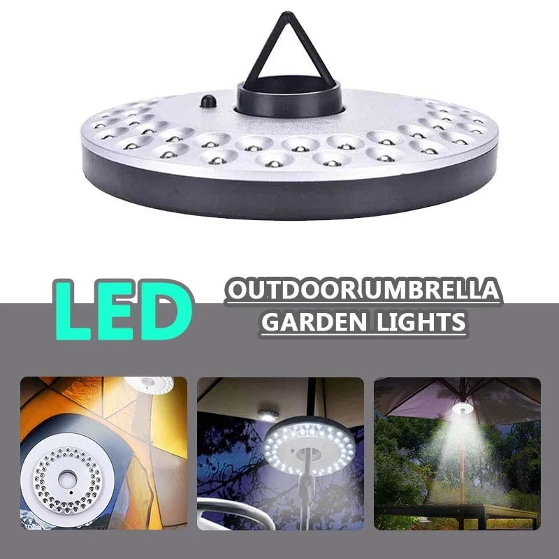 Открытый сад 48 Светодиодный зонт от солнца для Полюс светильник Палатка лампы