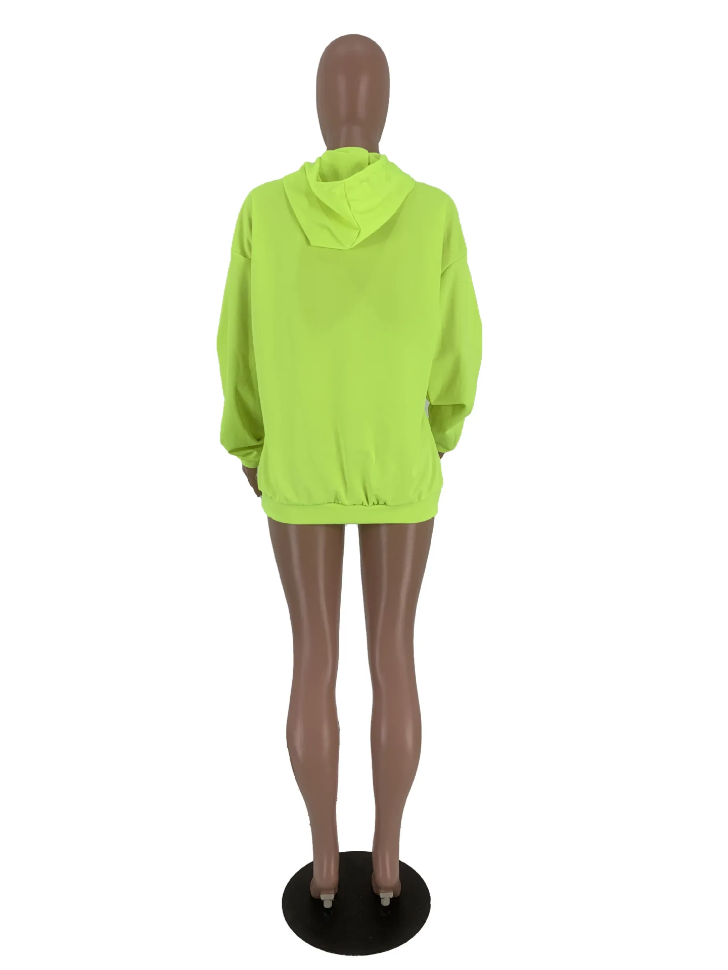 Женская толстовка с капюшоном черная длинная свободная большого размера принтом