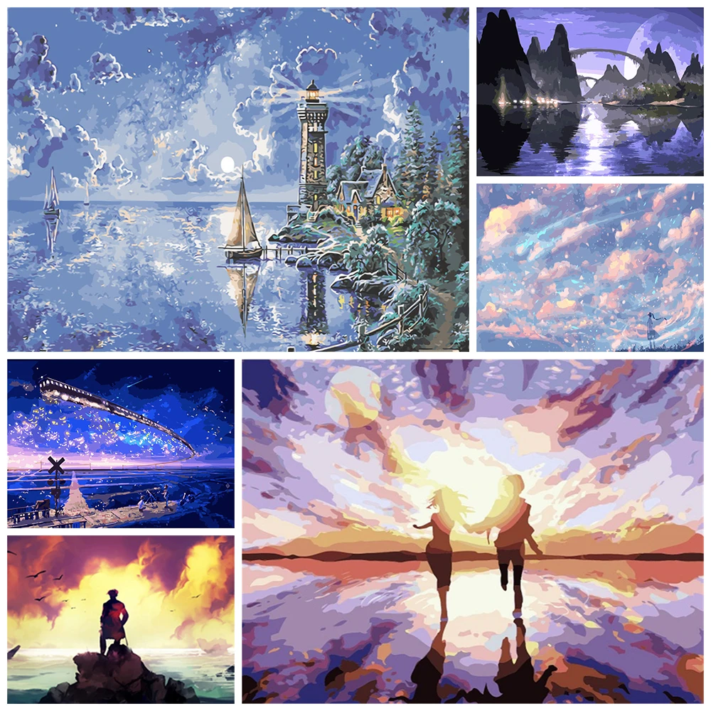 

5D DIY Diamond Painting Sky Landscape Full Square Round Drill Embroidery Handmade Mosaic Scenic Modern Wall Art Home Decoration