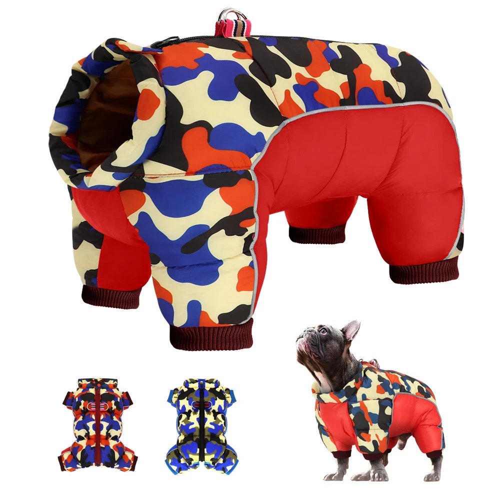 Толстая зимняя одежда для собак теплая хлопковая куртка питомца