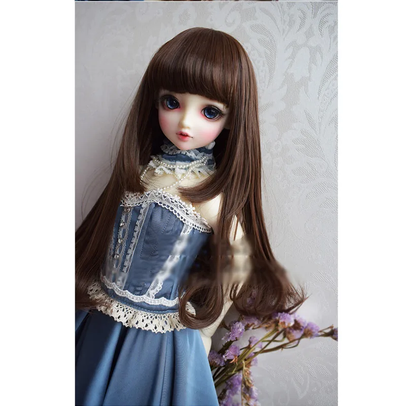 Парик для куклы Bybrana Bjd 1/3 1/4 1/6 1/8 с двумя ножами аккуратные челки длинный