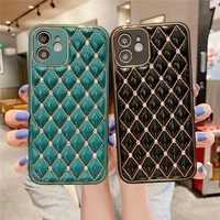korea luxury plating glitter diamond phone case for iphone 13 12 11 pro max 7 8 plus xr xs simple shockproof silicone full cover