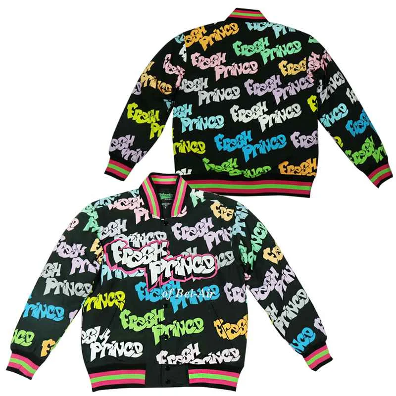 BG куртка для американского футбола 14 FRESH PRINCE JAZZY JEFF атласная с вышивкой пальто