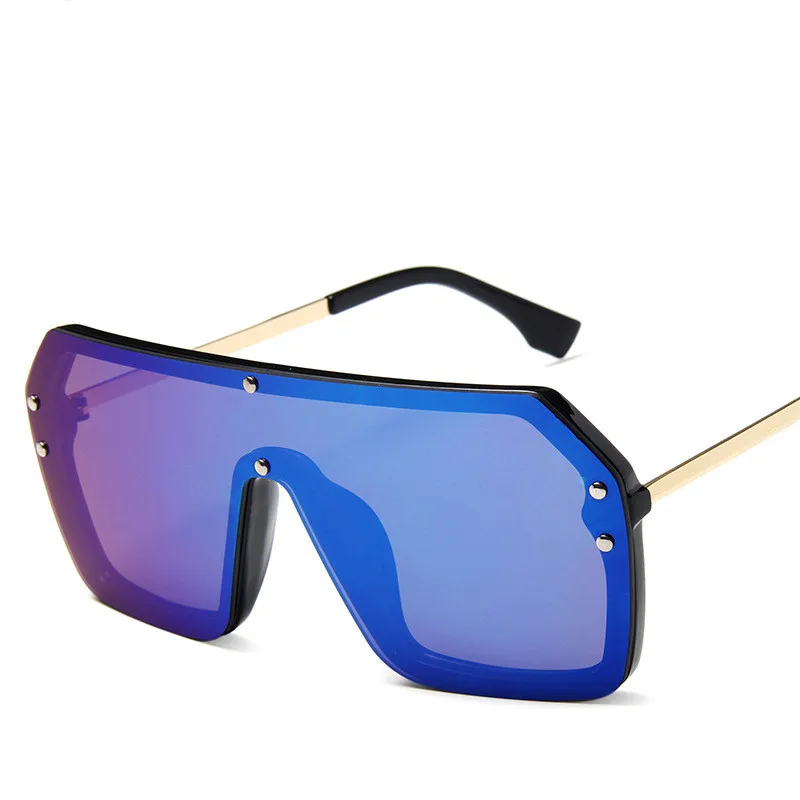 

2021 One-piece Gradient Sunglasses for Men Luxury Candies Lens Lady Sun Glasses Outdoor Metal Lentes De Sol Hombre UV400