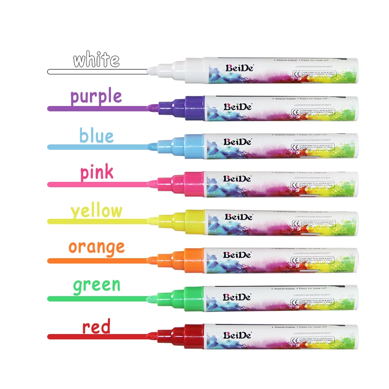 8 Colors Fluorescent Chalk Marker Highlighter Neon Pen For LED Writing Board Blackboard Glass Painting Graffiti Office | Канцтовары для