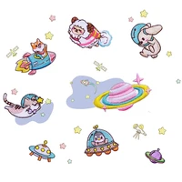 50pcslot self adhesive anime embroidery patch kitty dog rabbit star baby clothing decoration sewing accessory diy applique