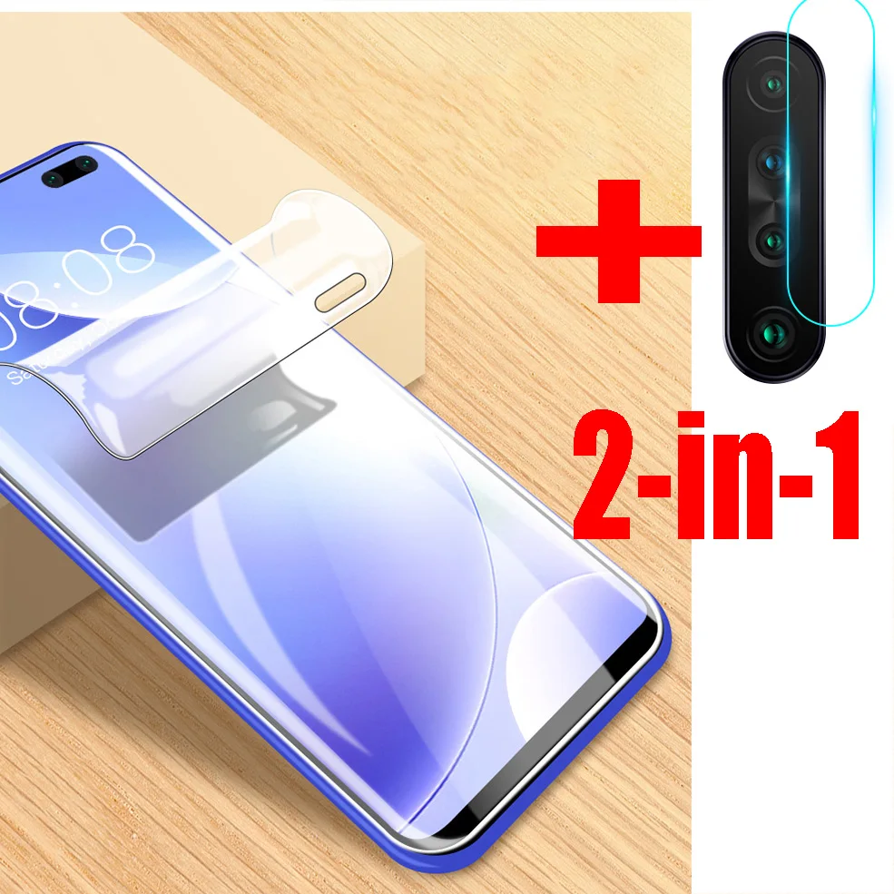 Гидрогелевая пленка 2 в 1 + для задней камеры xiaomi 9T poco x2 Pocophone F1 Защита экрана Redmi Go k30