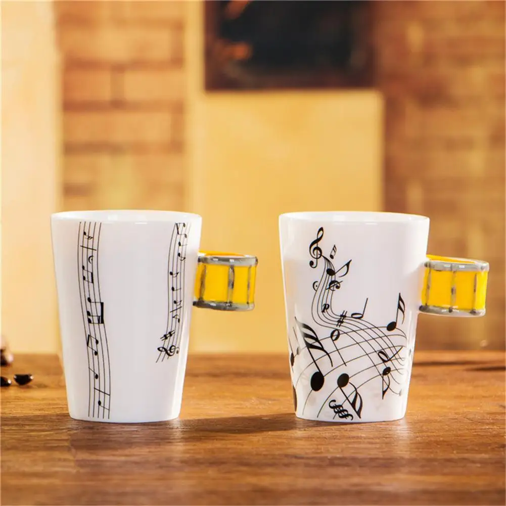 Керамические кружки в форме барабана с музыкальным инструментом кофейные чашки