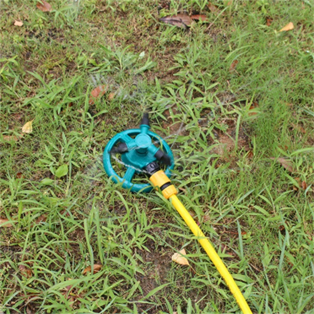 360 садовые разбрызгиватели автоматический полив травы газона полностью 3 сопла