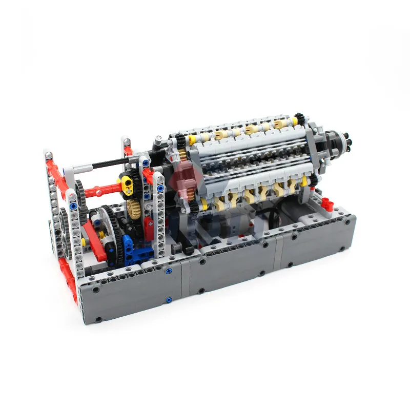 

New Moc High-tech Mechanical V42 Engine Cylinder Engine Model Building Blocks Bulk Parts Bricks Compatible with PF Set DIY Toys