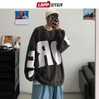 Толстовка LAPPSTER мужская с буквенным принтом, уличная одежда в стиле хип-хоп, пуловер в Корейском стиле, худи в стиле Харадзюку, винтажная японская кофта, 2021