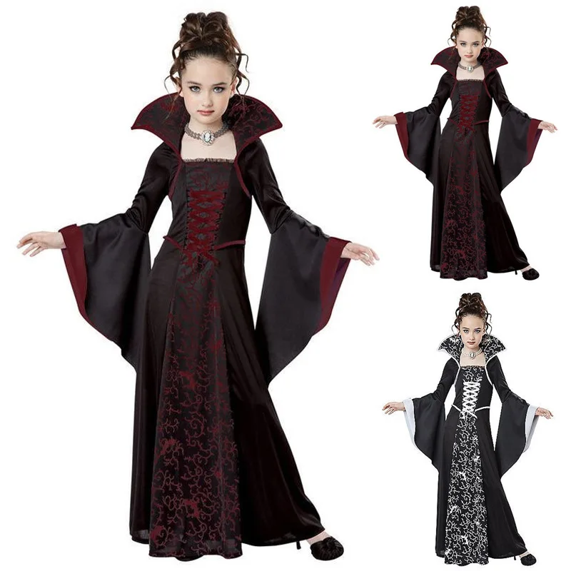 Halloween costume for kids Girls Witch Vampire Cosplay Costume disfraz Halloween mujer Children's performance clothing For Party