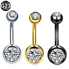 1 шт., 14 г, хрустальное кольцо в пупок, штанга, ASTM-F136, имплантация титана, номбрил, Ombligo, кольца на пупках для мужчин, женщин, мужчин, пирсинг