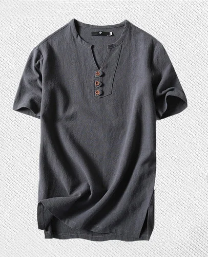 Мужская футболка размера плюс 5XL 6XL 7XL 8XL 9XL 10XL Льняная мужская рубашка с коротким рукавом винтажные Летние удобные - Цвет: Розовый