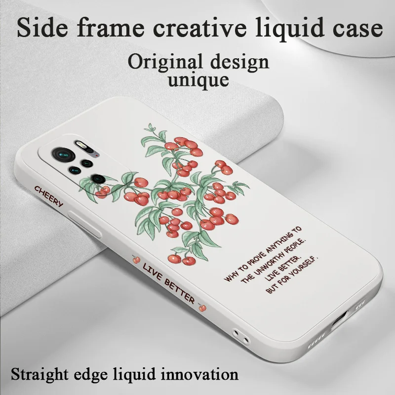 Side Fruit Soft Shell Phone Case For Xiaomi Redmi Note 10 10S 9T 9 8 7 Pro MAX Redmi 10 9 9A K40 K40pro K30 K20 Silicone Cover