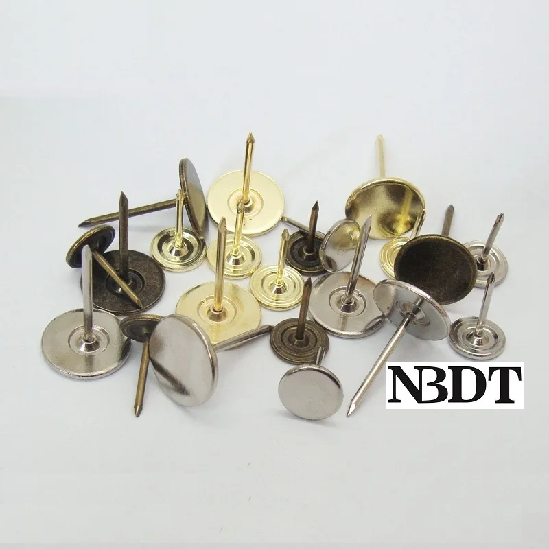 100 шт./лот круглые плоские головки мебель диван обивка гвозди шпильки золотые
