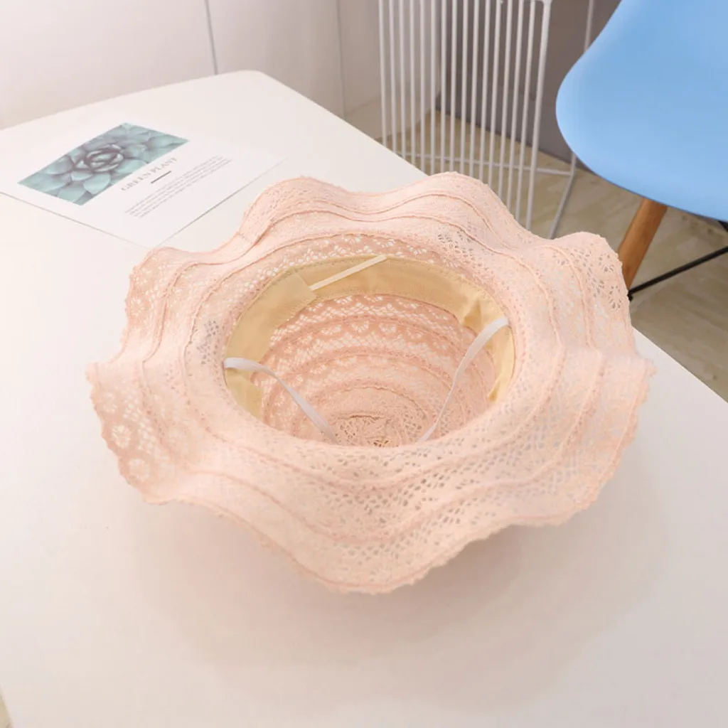 

Summer Kids Girls Princess Sweet Bucket Hat Wave Side Side Cherry Button Straw Cap Fashion Casual Beach Sun Hat