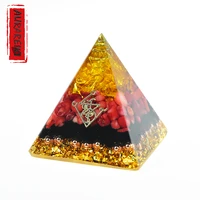 citrine bring wealth and red coral orgone pyramid obsidian rootchakra promote energy spiritual energy orgonite