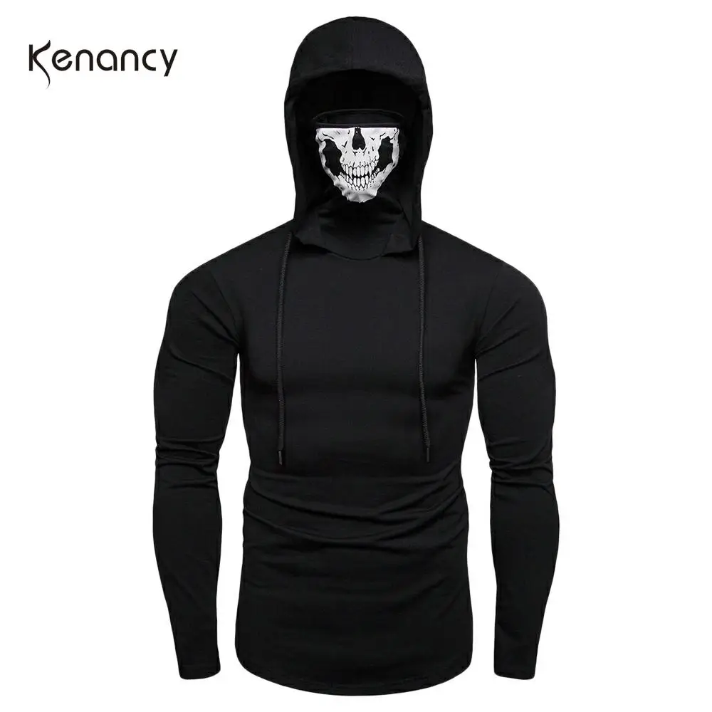 Hemiks Мужская зимняя толстовка повседневная с капюшоном высоким горлом длинным