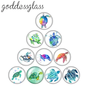 Морская черепаха Пингвин полярный медведь рыбы 10 шт. Смешанные 12 мм18 мм20 мм25 мм круглые фото стекло кабошон демонстрация плоская задняя часть изготовления фурнитуры