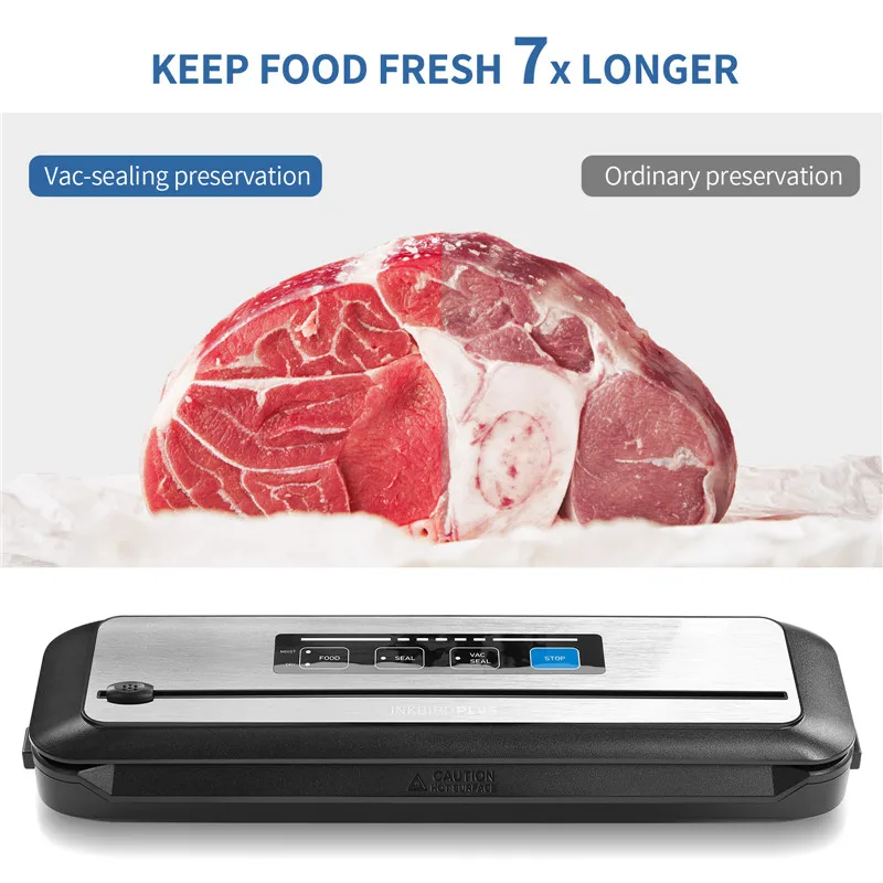 INKBIRD Eletric-Powered Vacuum Sealer Automatic Sealing Machine Air Squeezzing System With Dry&Moist Modes for Meat&Wine&Seafood enlarge
