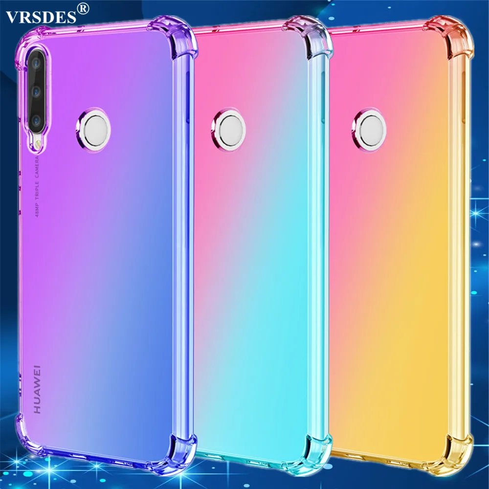 Цветной мягкий силиконовый ударопрочный чехол для Huawei Y7P Y6S P20 P30 Pro P40 Lite E Y9 Y7 Y5 Prime