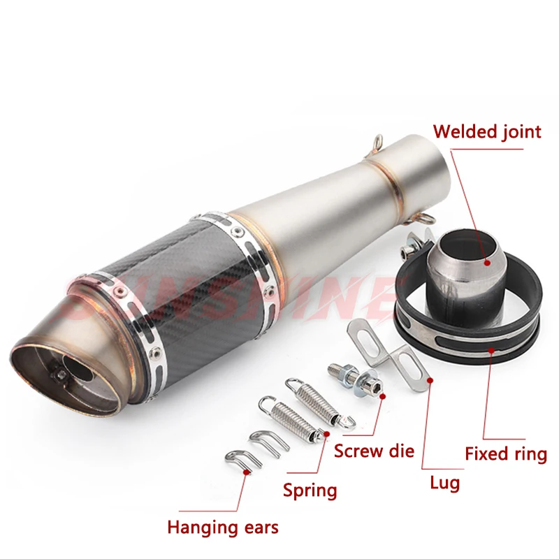 Универсальный глушитель выхлопной трубы для мотоцикла питбайка 51 мм