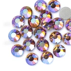 Topaz AB SS3 SS4 SS5 SS6 SS10 SS20 SS30 для ногтевого дизайна Стразы блестящие стразы с плоским основанием хрустальные украшения DIY без горячей фиксации