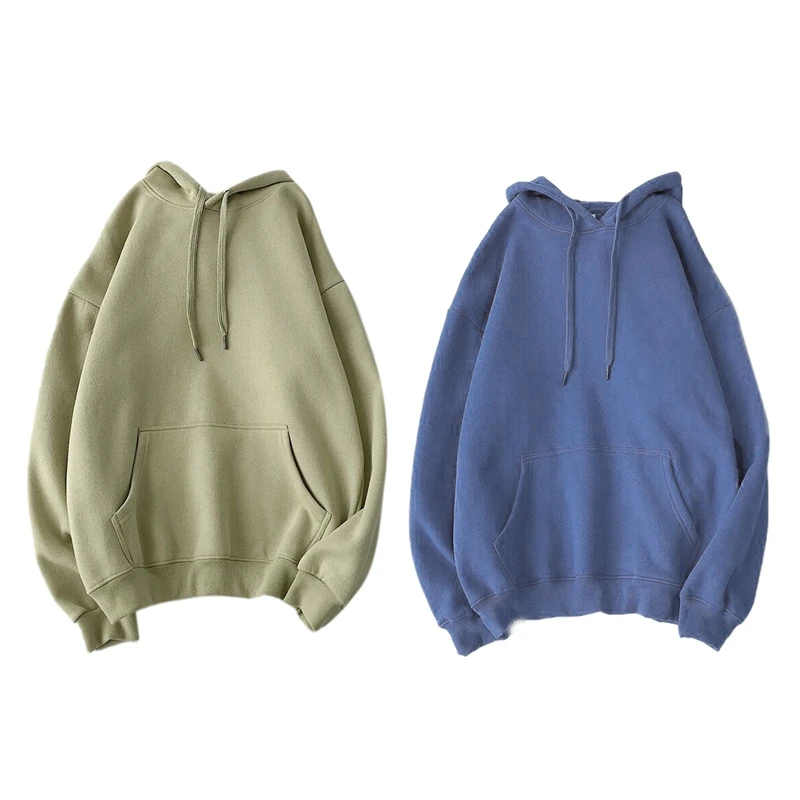 

2 Pcs Women Winter Hoodies Warm Sweatshirts Harajuku Hoodie Men Women Hoody Tops, L Green & M Light Blue
