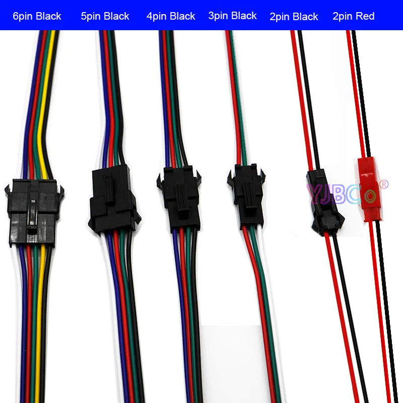 

5pairs 2pin 3pin 4pin 5pin 6pin JST LED Connectors Male And Female Single color RGB CCT RGBW RGBWW LED Strip light Connection