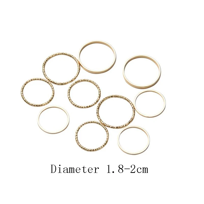 

10Pcs/Set Fashion Punk Minimalist Midi Round Twist Ring Set for Women Bohemia Vintage Metal Knuckle Finger Rings Jewelry Gifts