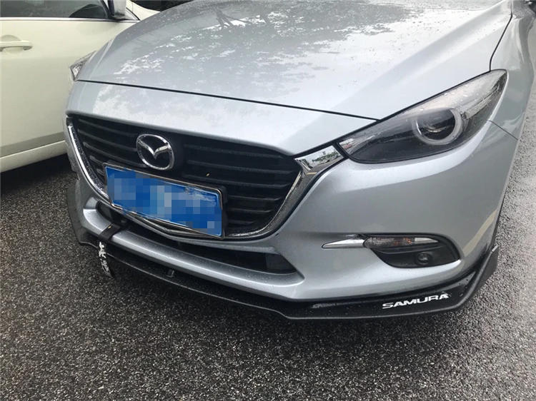 Глянцевый черный Автомобильный разделитель для переднего бампера 3 шт. крышка