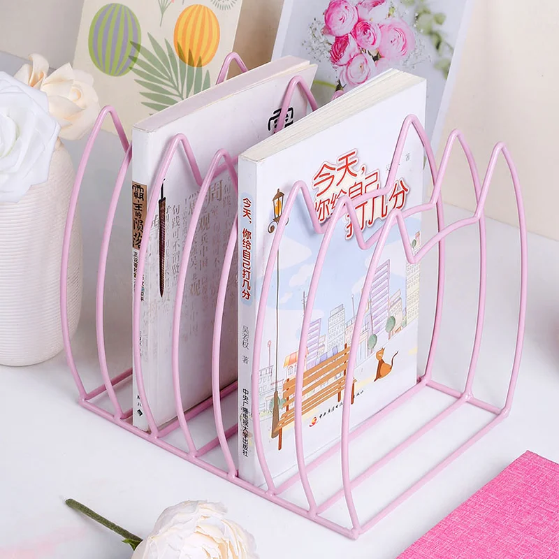 

Creative Cat Metal Book Magazine Bookends Books Stand Holder Bookshelf Desktop Storage Organizer Shelf