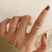 modyle minimalist gold sliver rings set for women 2021 geometric crystal round twist knuckle ring female fashion finger jewelry