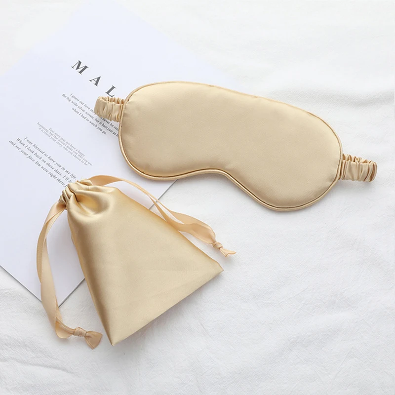 

Sleeping Silk Night Eye Mask Help To Sleep Aid Blindfold With Cloth Bag Eyepatch Rest For Men Women Breathable Many Color Cover