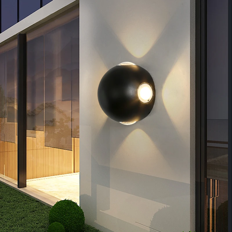 

Outdoor Wall Lamp 6W 12W Led Light Sconce Garden Courtyard Porch Light Balcony Corridor Black White Wall Lamps AC85-265V