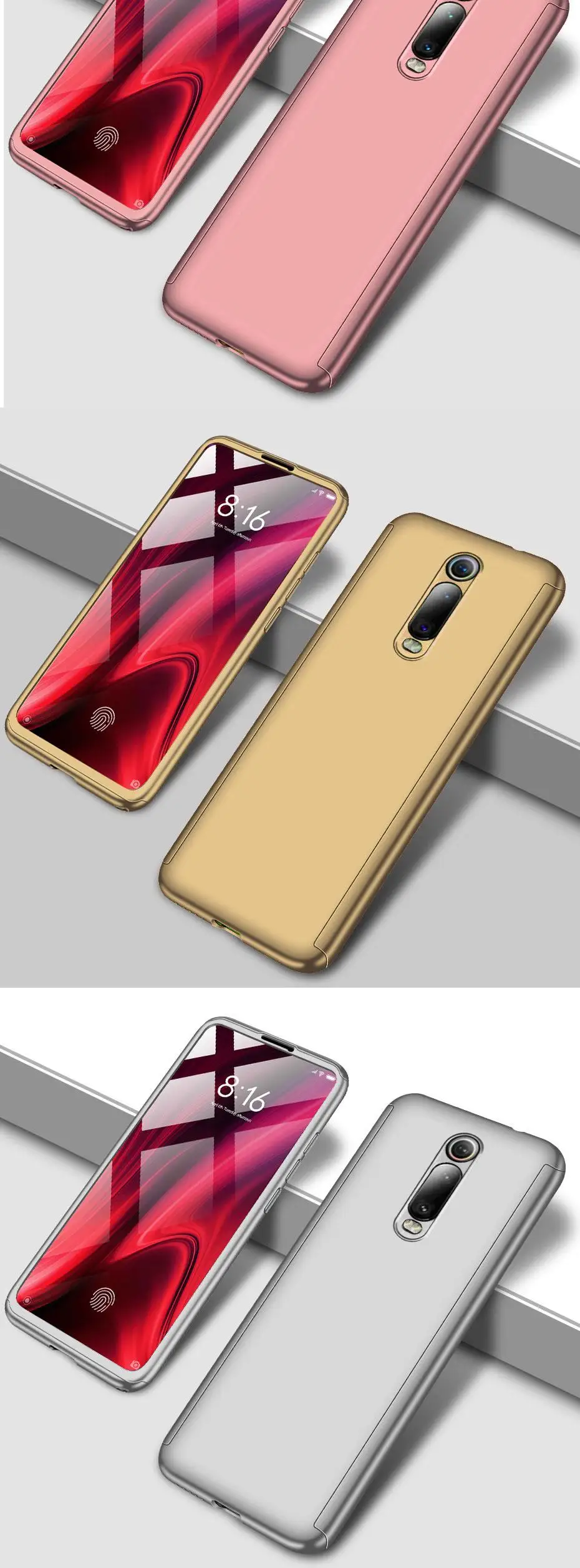 Роскошные 360 Полное покрытие противоударный чехол для Xiaomi CC9E 9X 9SE F1 Mi9 Mi8 Redmi K20Pro 4X 4XPro 6A 6PRO Note 7 6 5 F1 крышка с Стекло
