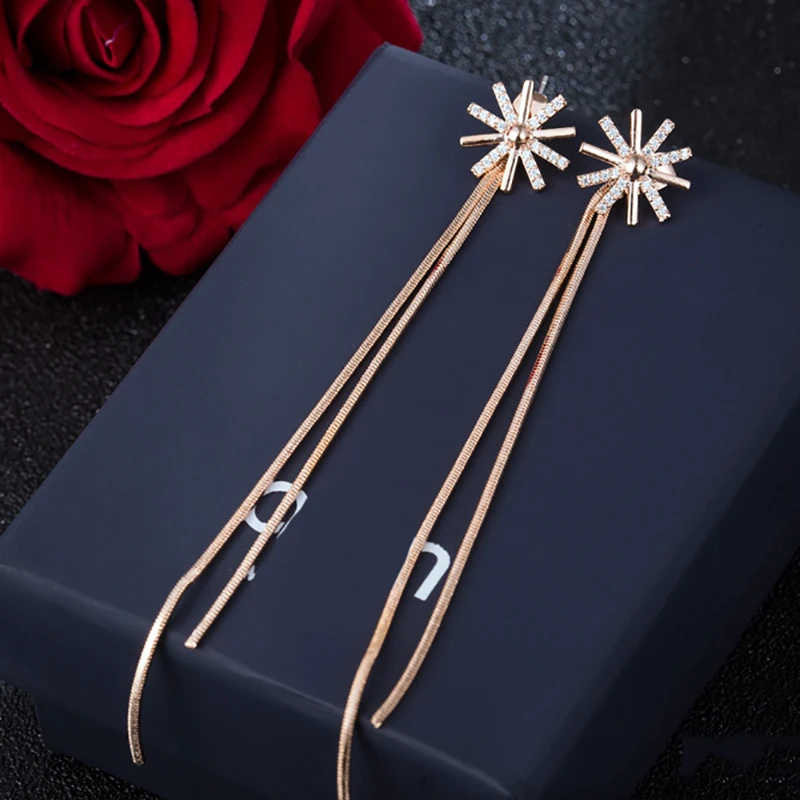 Женские длинные серьги с кисточками большие висячие подвески в форме капли