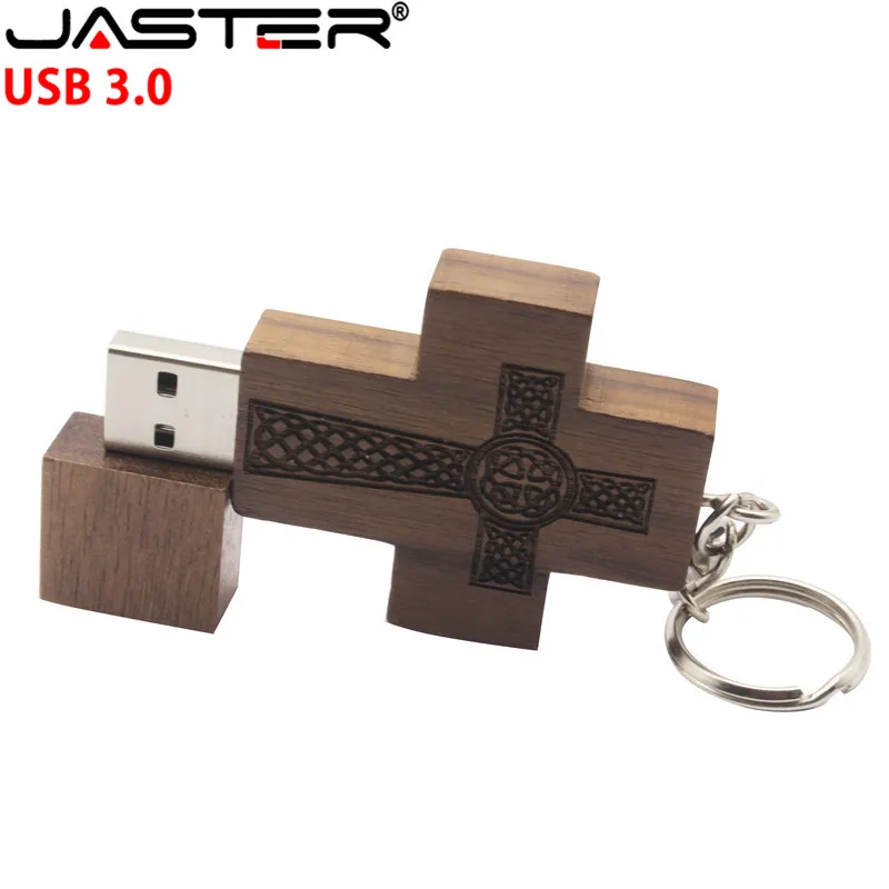 JASTER USB 3,0 логотип клиента деревянный Флешка usb-накопитель в виде деревянного Креста флеш-накопитель карта памяти 8 ГБ 16 ГБ 32 ГБ флеш-накопитель брелок подарок