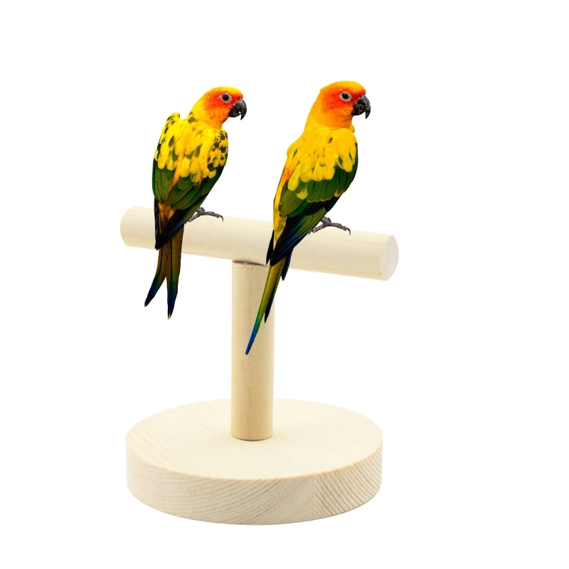 Деревянный попугай окунь игрушка T Стенд птица тренировочные лапы шлифовальные игрушки для домашних животных кокатиел клетка-гнездо играть на платформе Товары для птиц