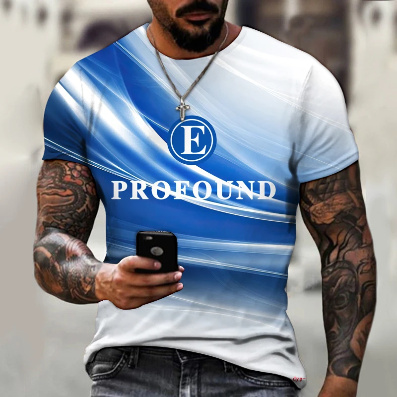 

Летняя стандартная Мужская футболка с коротким рукавом и 3D графическим принтом, Мужская футболка в стиле Харадзюку, модная уличная одежда