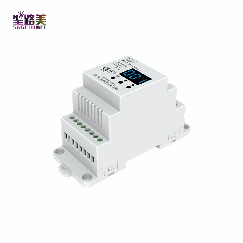 

XC-D 85-265VAC Din Rail RF DMX512 Master Controller 1/4/8 zone dual color temperature/ dimmer/RGB/RGB+W/RGB+CCT DMX master