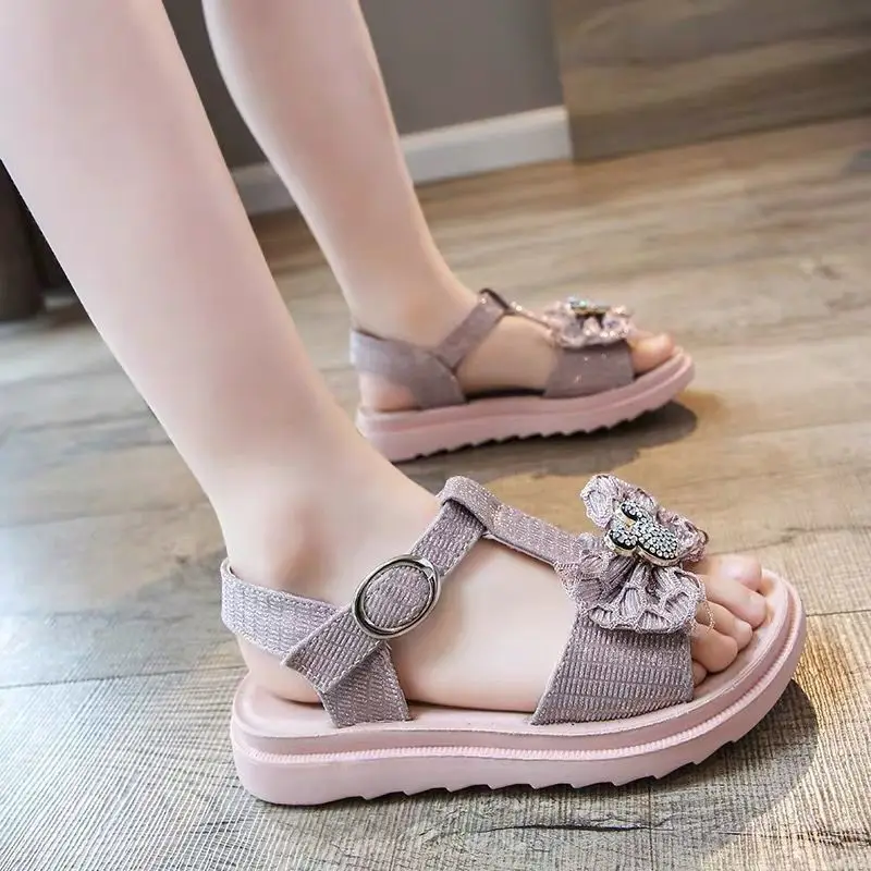 

Sandals Fashion Children's Shoes Bowknot Shoes Children's Soft Sole Non-slip Beach Shoes Girls Girl Shoes