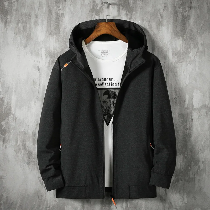 

Spring Autumn New Men's Jacket Hooded Plus Size Bomber Zipper Jacket Male Casual Hip Hop Pilot Coat Men Clothing